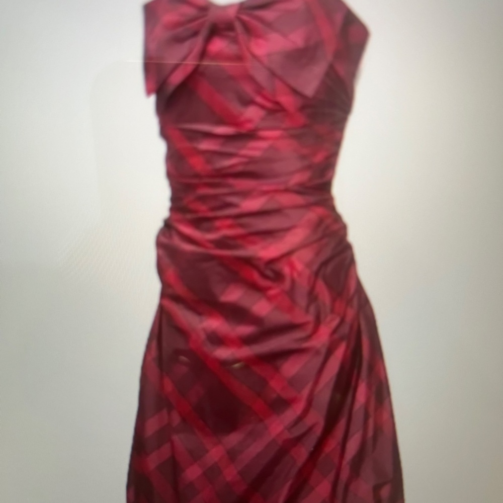Kay Unger Strapless Taffeta Bow Dress- Size 10